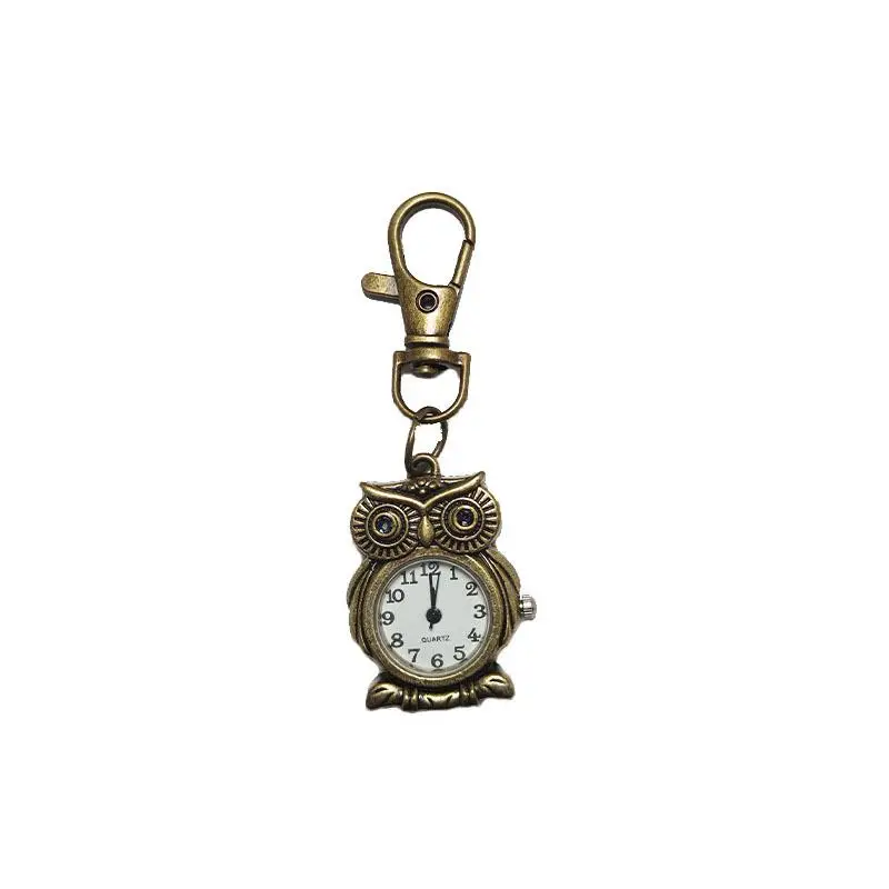 HOT! Tiny Cute Owl Shaped Pendant Pocket Watch For Kid Men Women Retro Quartz Pocket Clock Gifts Arabic Numerals Dial_voghion.com