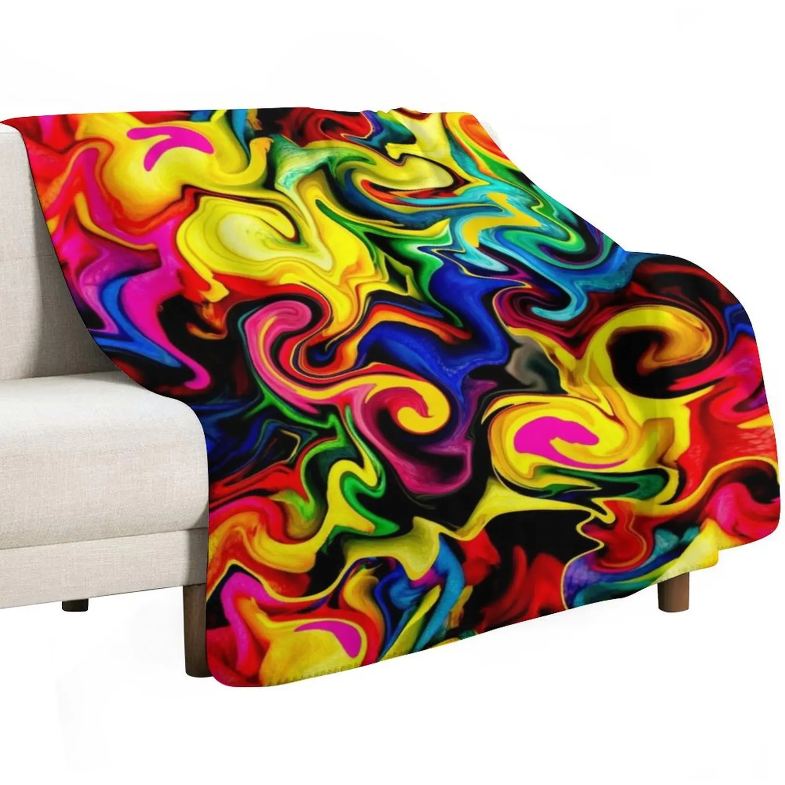 Abstract Designs: Cute Bright Colorful Rainbow Artwork Pattern Throw Blanket valentine gift ideas funny gift Retros Blankets