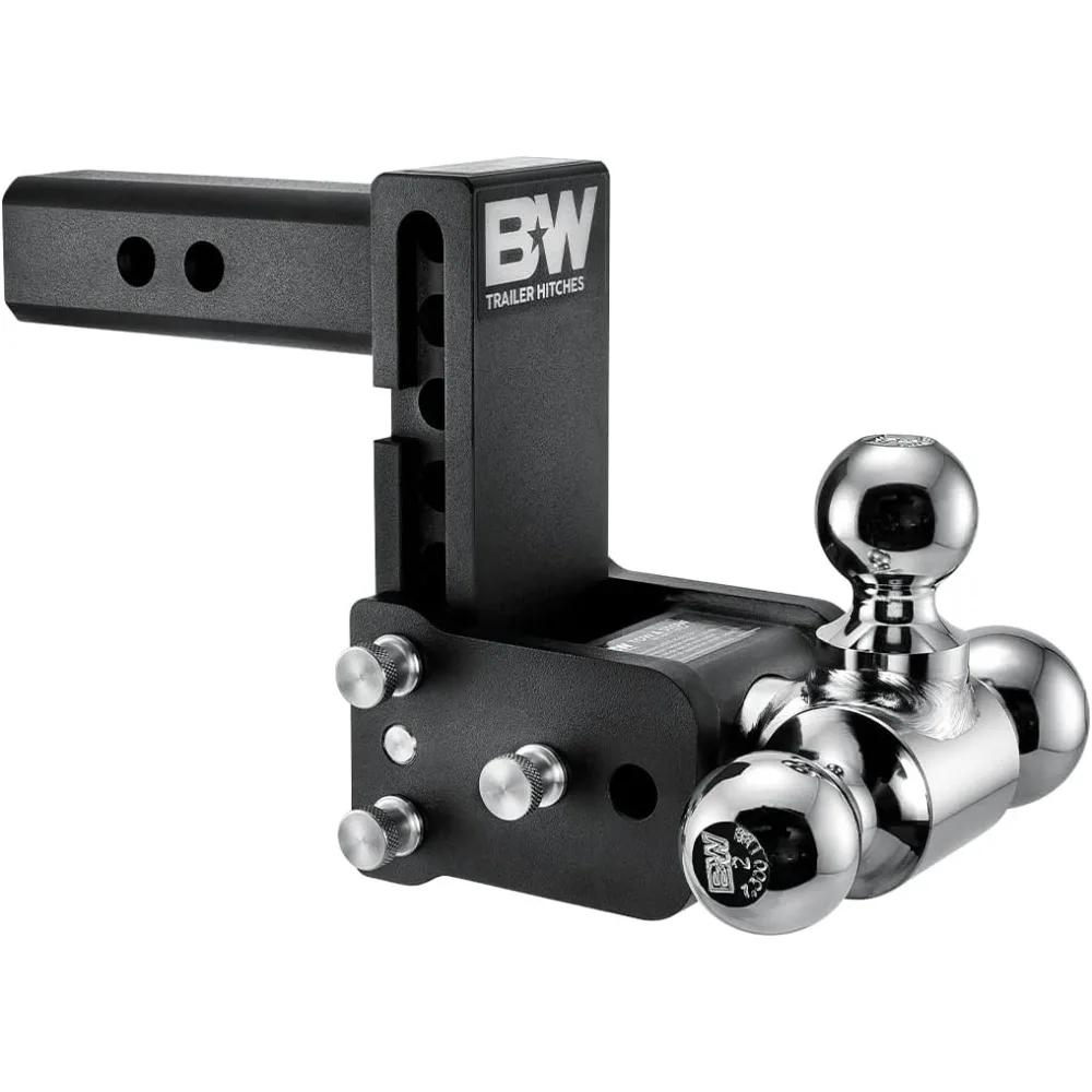 

B&W Trailer Hitches Tow & Stow Adjustable Trailer Hitch Ball Mount - Fits 2" Receiver, Tri-Ball (1-7/8" x 2" x 2-5/16"), 5" Drop