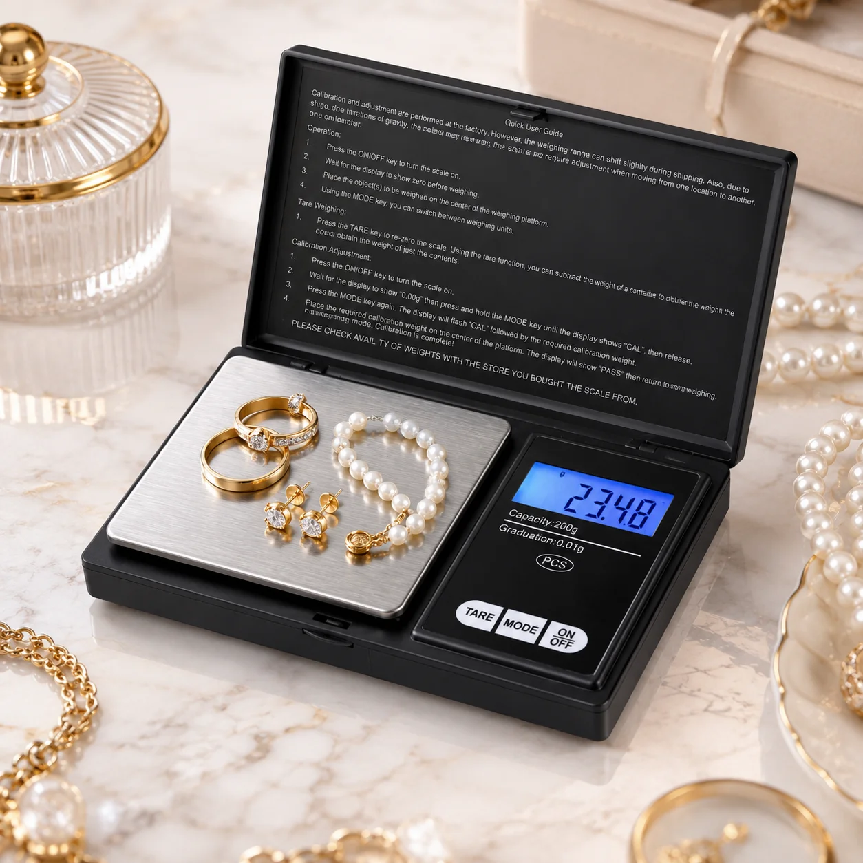 Mini Electronic Scale Pocket Digital Scale for Gold Sterling Silver Jewelry Scale Precision Scale 200/500g/1000gX0.01g/0.1g