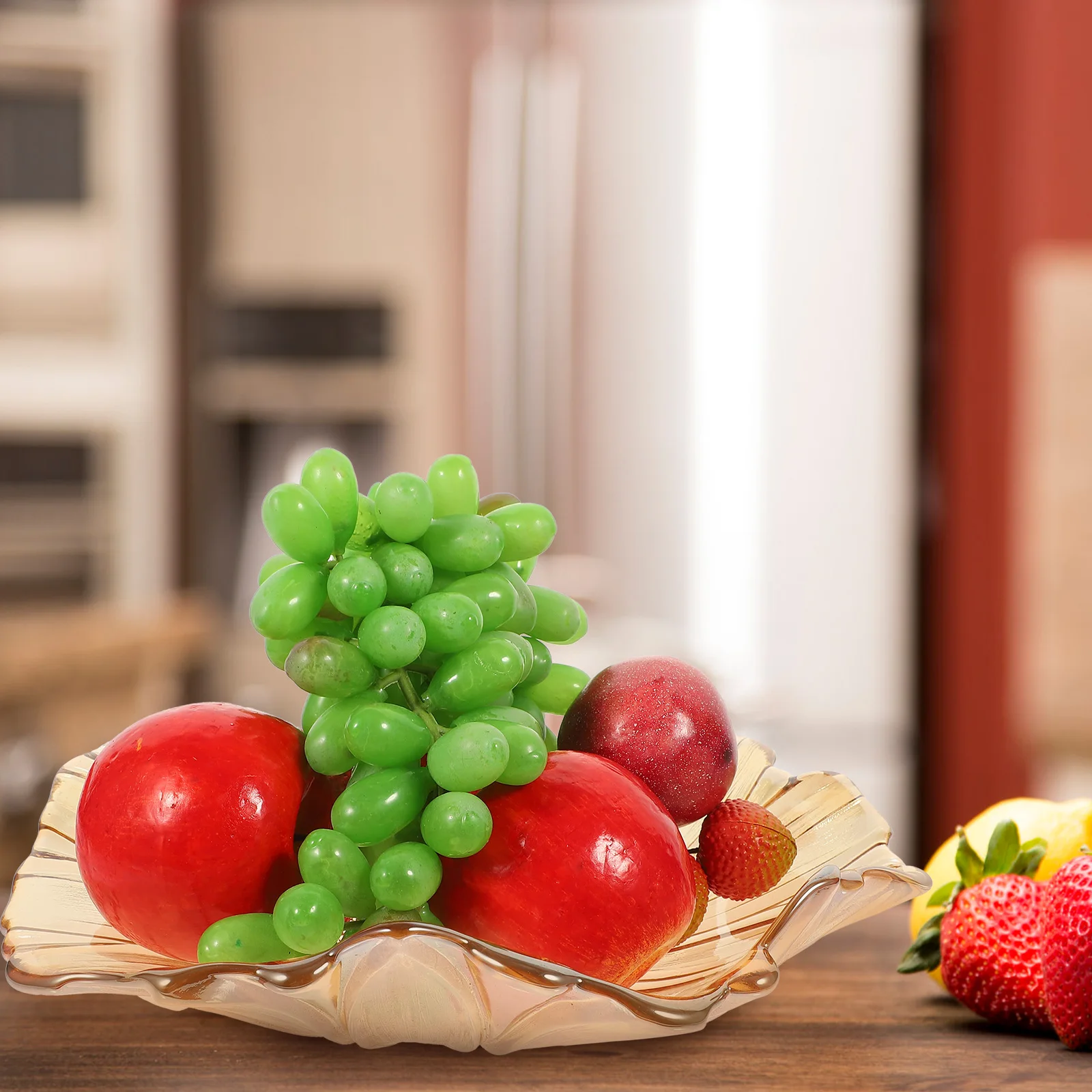 

Glass Fruit Plate Sunflower Design Decorative Storage Tray for Home Party Snacks Desserts Glass Fruit Plate