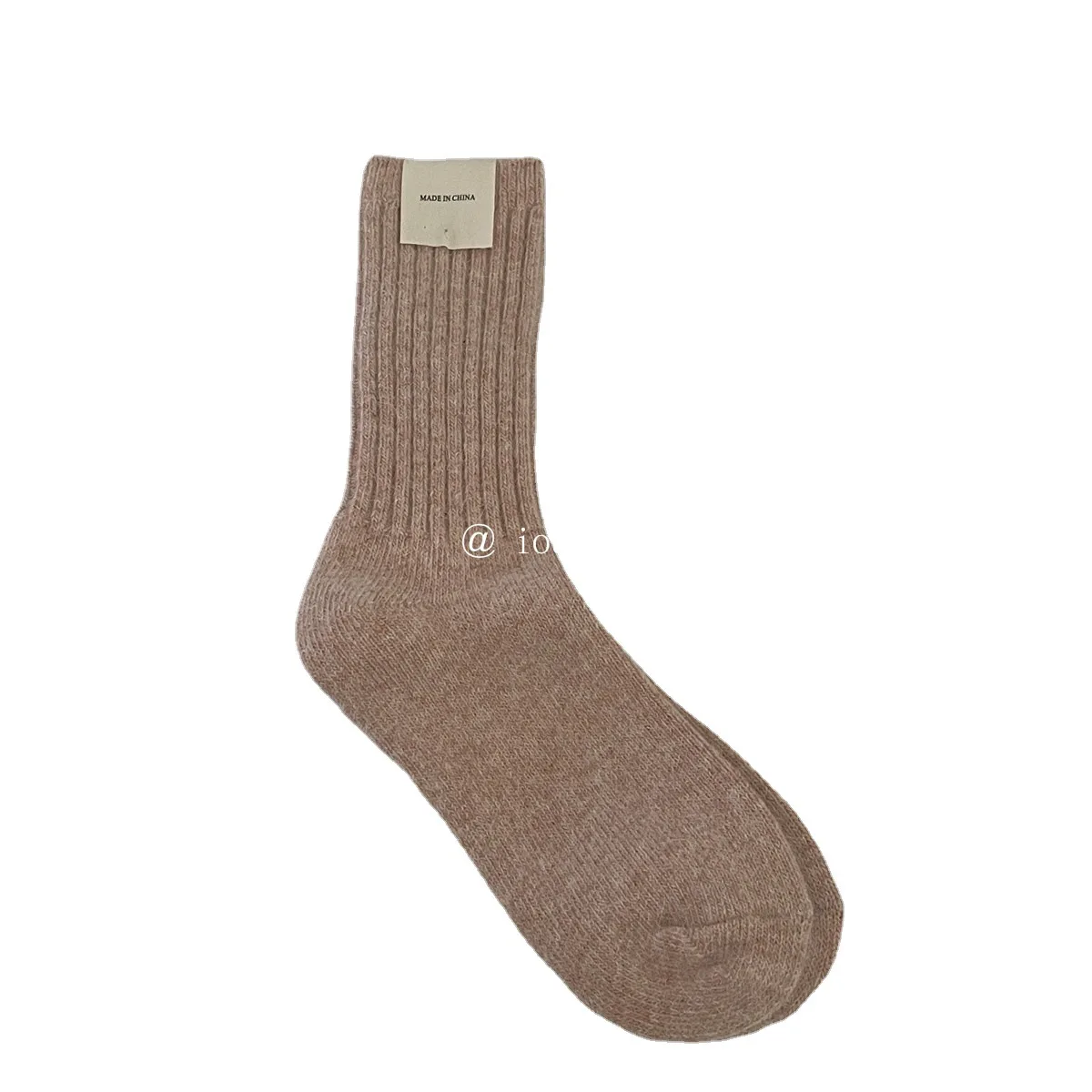Sock Leisure Ankle Crew Fuzzy Thick Rabbit Fur Striped Winter Warmth Solid Color Pile Versatile mid-calf Socks 8W110