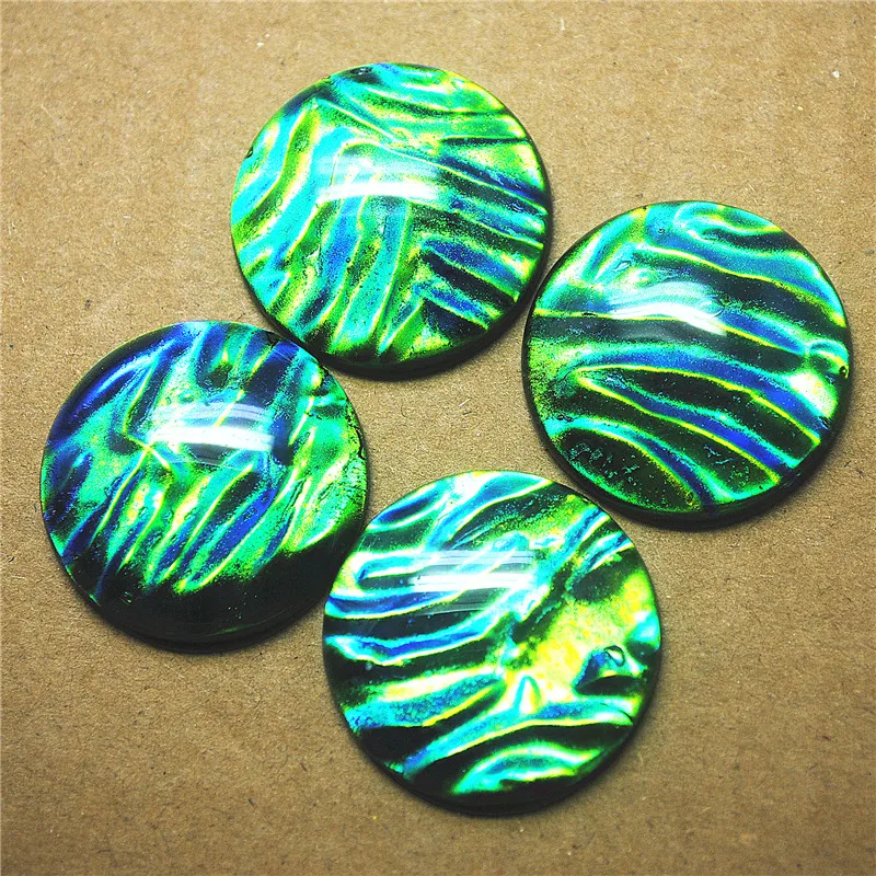 4PCS New Glass Cabochons Round Shape 28MM Loose Beads Cabs Good For Your Jewelry Designs Only Those Items