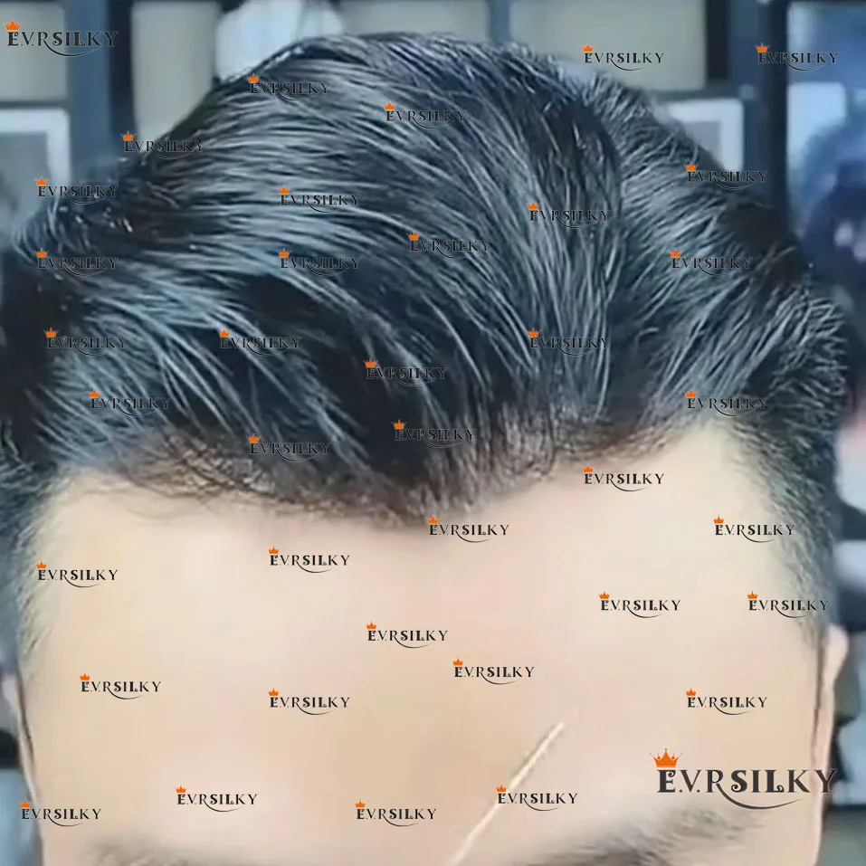 Natural Hairline Microskin Black Brown Blonde Super Thin Skin Full PU Durable Men Toupee 100% Human Hair Wig Capillary Prosthesi