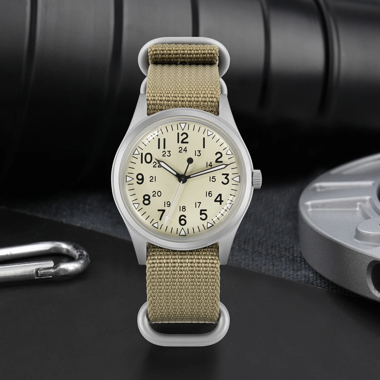 Militado ML07 Vintage Quartz Watch VH31 Movement Wristwatches Bubble Crystal With High Clear AR Coating Luminous 36mm Watches image 3