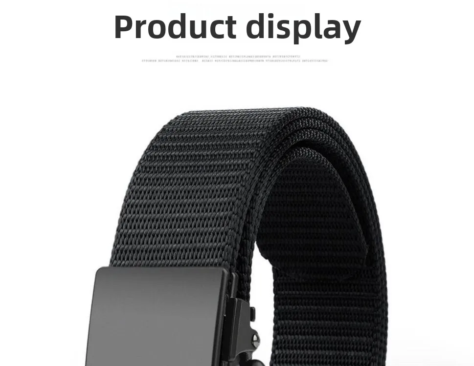 Automatischer Metallschnallen-Golfgürtel aus Canvas, gewebter Nylon-Freizeitgürtel für Herren, taktischer Gürtel für Outdoor-Sport, atmungsaktiver Jeans- und Hosen-Gürtel – Detail 10
