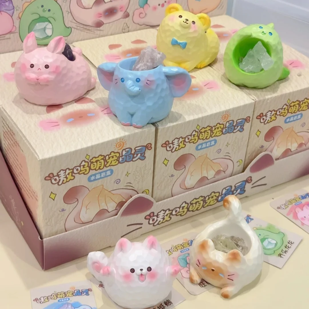 

Aoming Cute Pet Crystal Spirit Series Crystal Blind Box Desktop Decoration Office Decompression Toy Mystery Box Surprise Gift