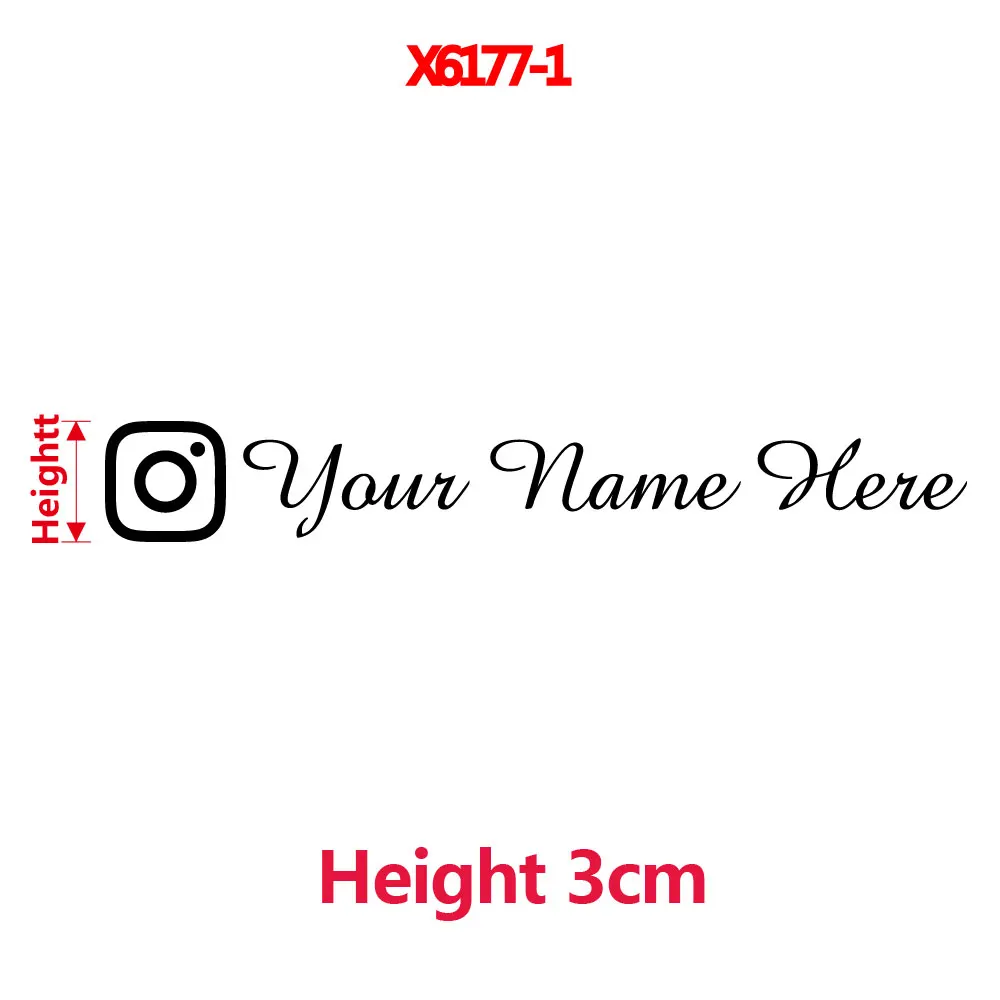 1 unidad de símbolo de cámara de 3CM de altura, pegatinas de nombre personalizadas para coche, pegatinas de pared impermeables, decoración del hogar, pegatinas de pared