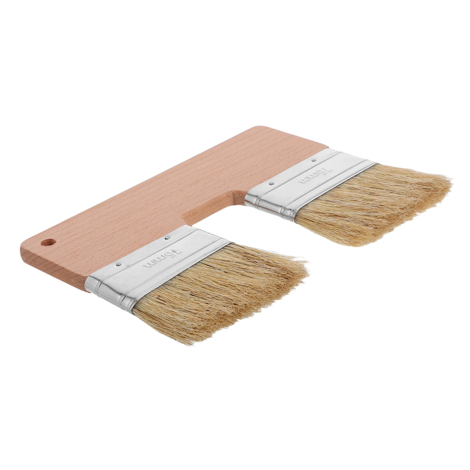 

Natural Bristle Art Paint Brushes Double Headed Flat Design For Oil Painting Enhanced Adhesion Durable Wood Handle Bristle