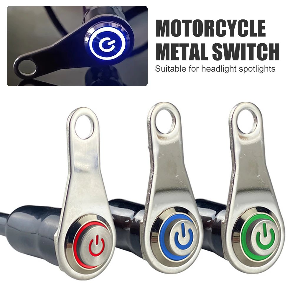 

Universal Motorcycle Handlebar Switch 12V Waterproof Headlight Warning Fog Light ON/OFF Button Switch with Light Manual Return