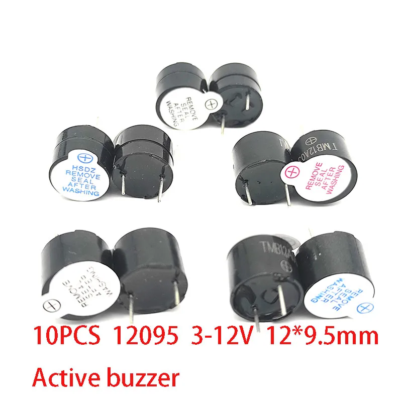 10 SZTUK/PARTIA 12*9.5mm 12095 3V 5V 12V Aktywne buzzery piezoelektryczne/12085 12*8.5mm 16R 42R Pasywny buzzer Mini Buzzer