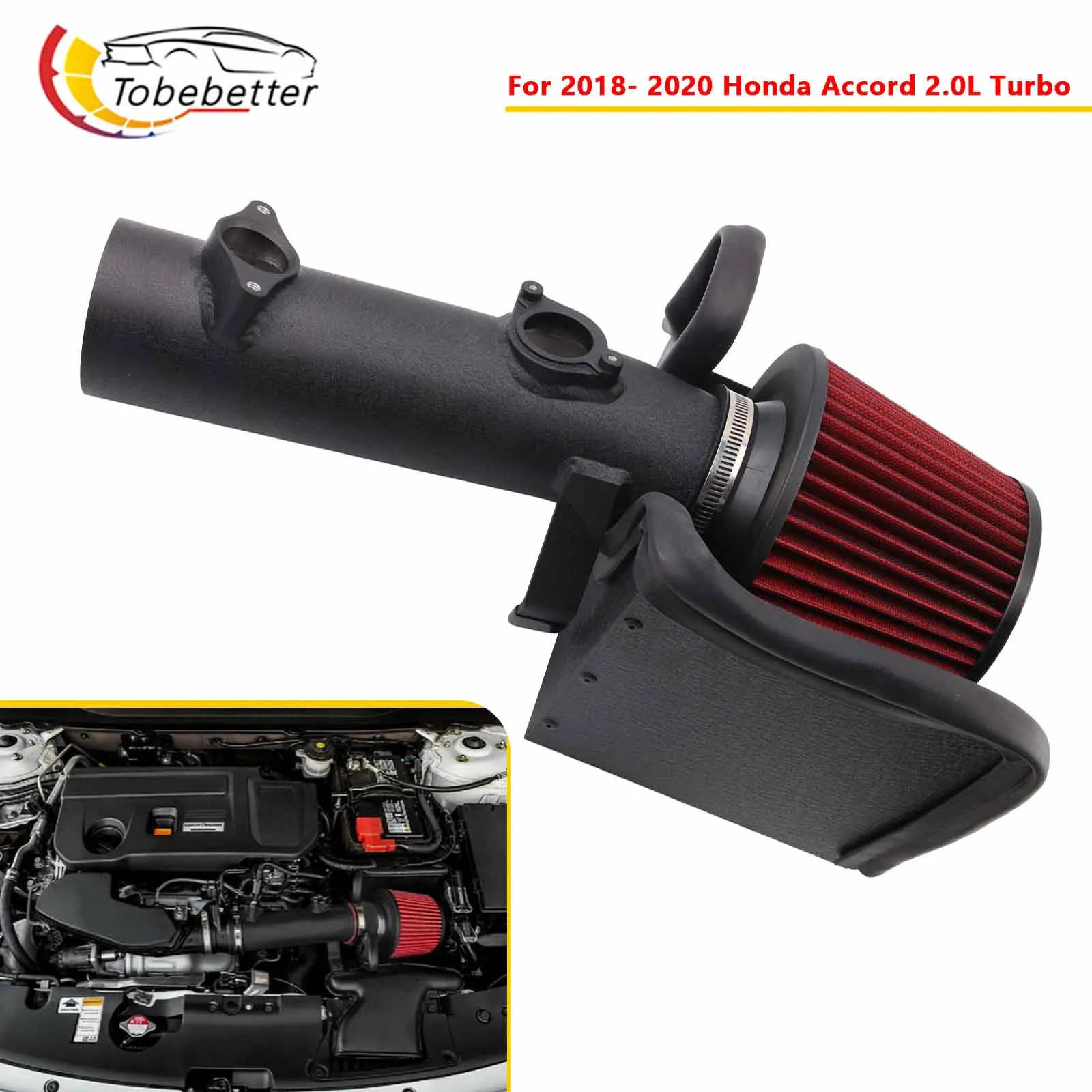 

Cold Air Intake Kit For 2018- 2020 Honda Accord 2.0L Turbo Accord High Flow Aluminum Pipe performance