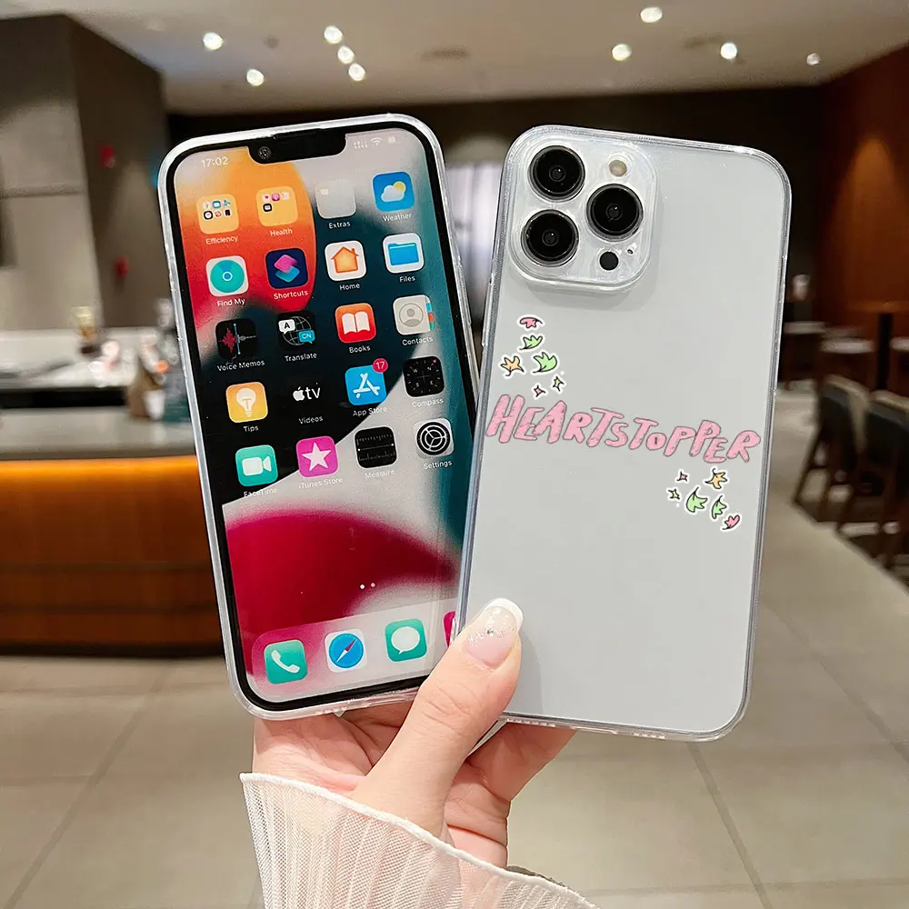 Heartstopper Phone Case For iPhone 15 14 13 12 11 Mini Pro Max X XR XSMax 6S 6 7 8 Plus SE20 Transparent Cover