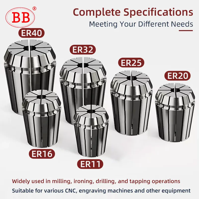 BB ER Spring Collet ER11 ER16 ER20 ER25 ER8 Standard CNC Holder Slots Engraving Machine Milling Lathe Work Holding Tool AA AAA