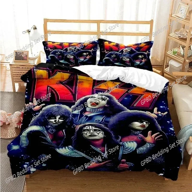 Kiss Rock Band Bedding Set Single Twin Double Queen King Cal King Size Bed Linen Set
