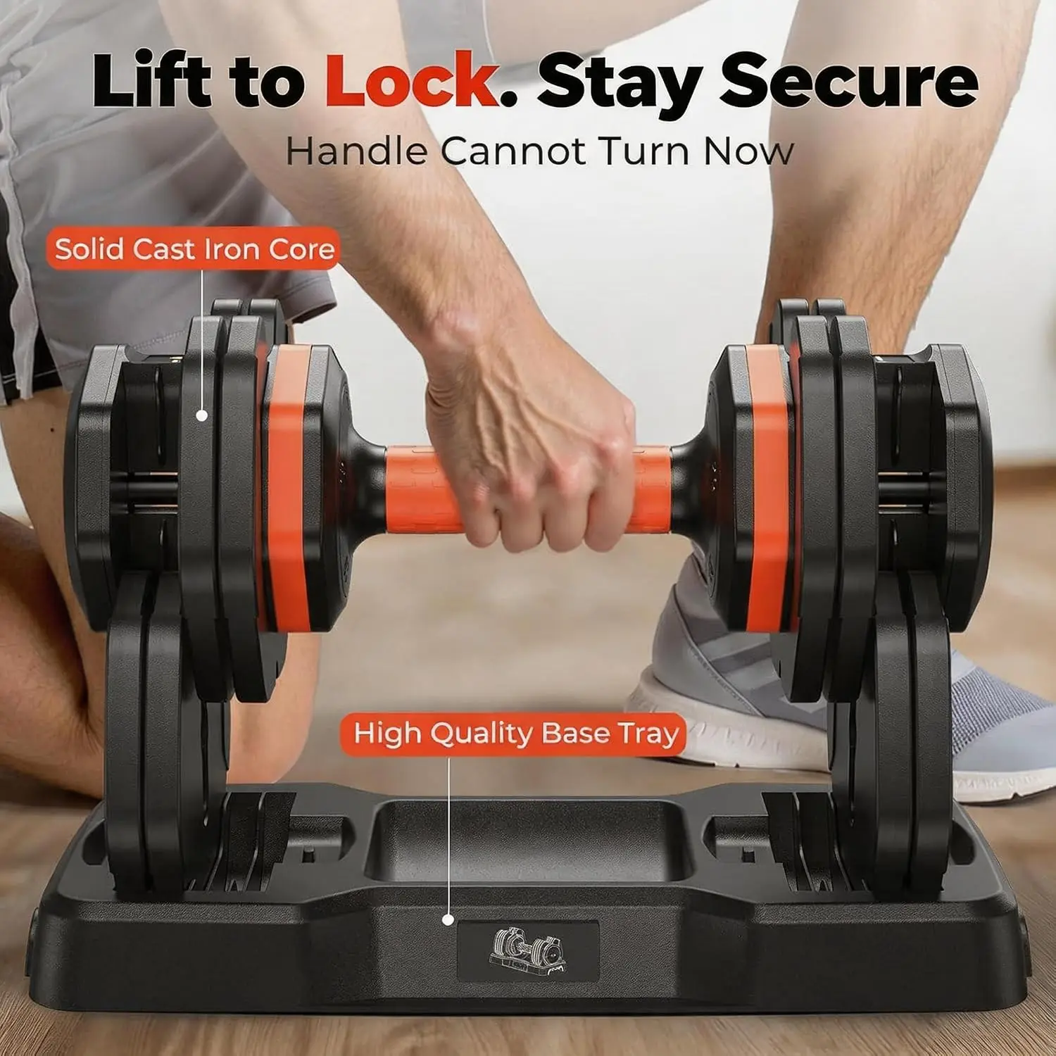 2026 New 15-in-1 Adjustable Dumbbell Set 105/52.5lb - Instant Weight Swap, Storage Box, Non-Slip, 3-Yr Service