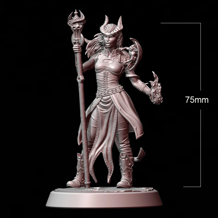 1/24 75mm Resin Model Kits Vampire and Bat Figurine Unpainted No Color RW-007