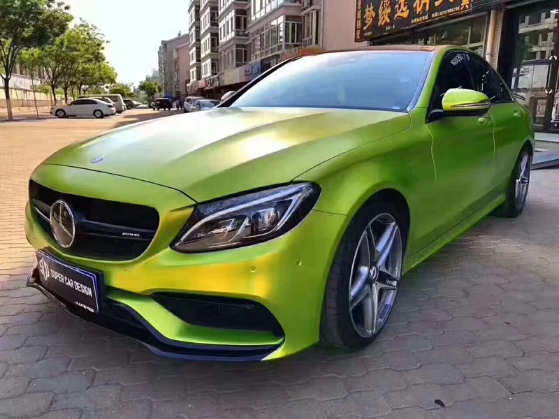 Highest Quality Pearl Matte Metallic Lime Green Vinyl Wrap Film DIY Easy to Install Car Wrapping Roll Foil