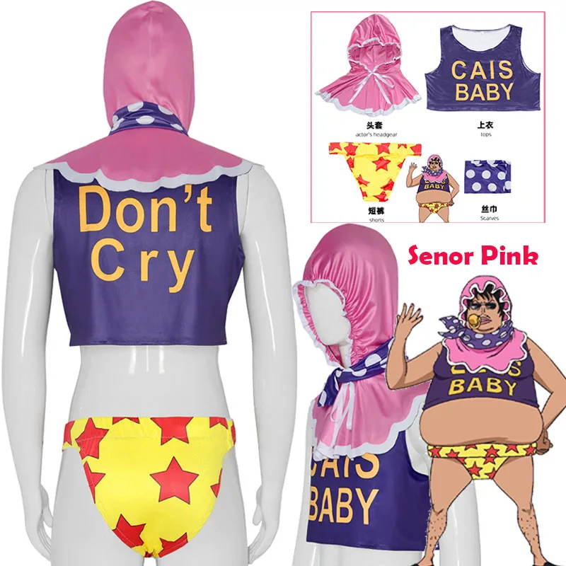 

Anime Senor Pink cosplay costume shorts tops scarve cosplay outfits for men Role Play Party Performance pecic Restor
