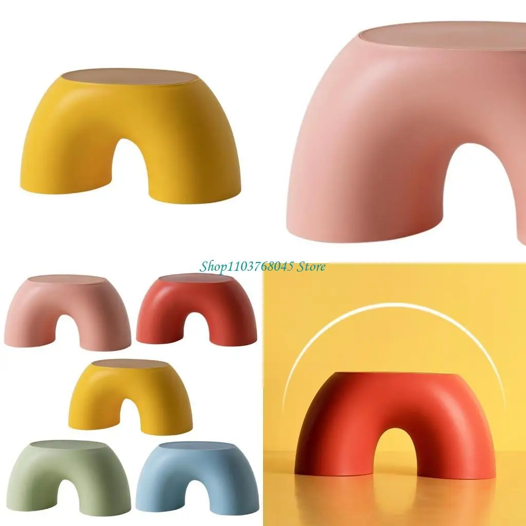 R53f Semi-anillos Rainbow Benchs Pequeños Pequeños Silla Interior para niños Tabres cables Taburete Sofá para niños