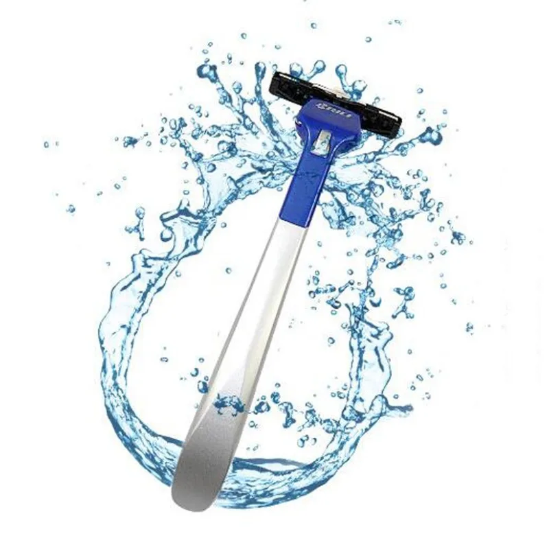 BAILI BP206 2 層カミソリ刃マニュアルシェービングカセットシェーバーバタフライツイストオープン T 字型ユニセックス +6 交換刃カセット