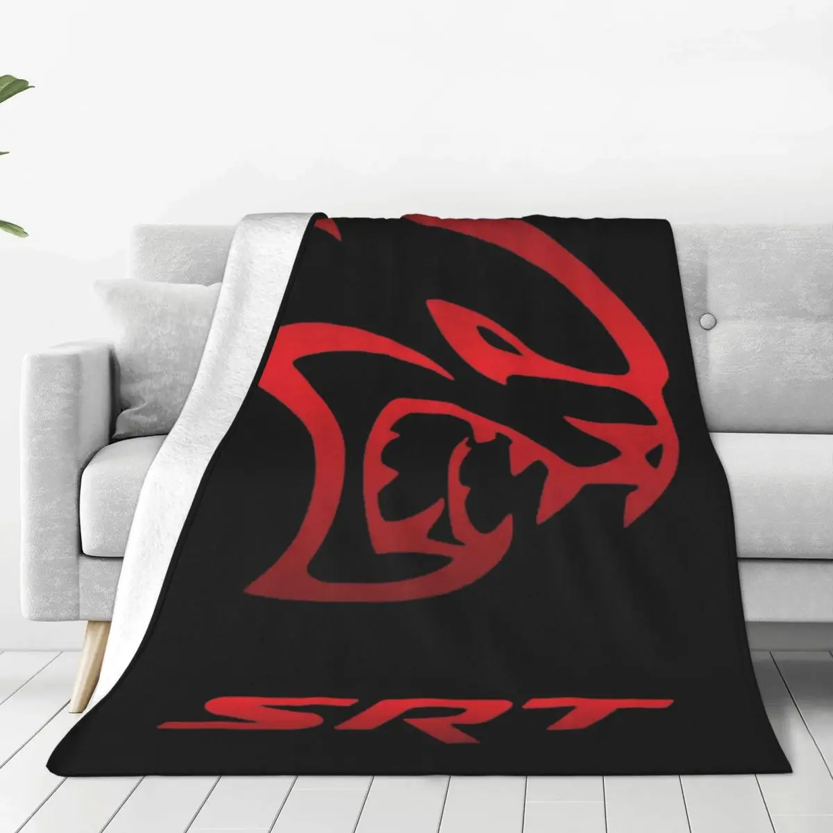 Dodge Hellcat Srt Logo Blanket Soft Warm Flannel Throw Blanket Plush for Bed Living room Picnic Travel Home Couch