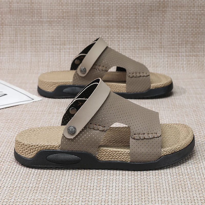 Men's slides one strap Sandals summer new outdoor comfort soft-sole non-slip light fashion Quick dry casual walking beach shoes