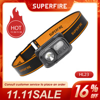 SUPERFIRE HL23-S Mini LED Rechargeable Headlamp Portable Motion Sensor Headlight Type-C Front Head flashlight Fishing Lantern