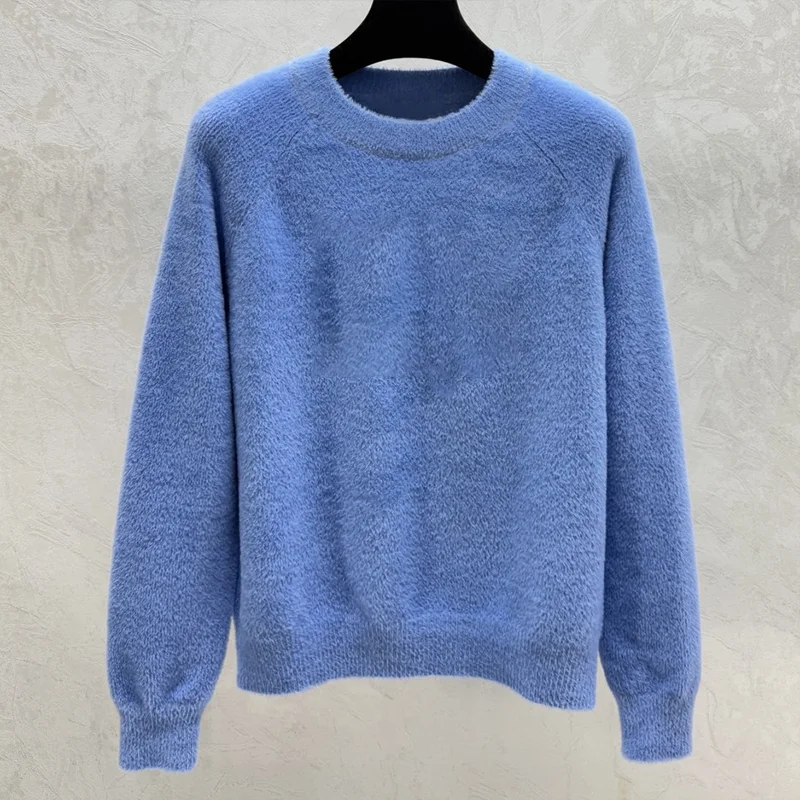 

High quality Cashmere women's round neck sweater embroidered logo pullover simple clothes autumn winter 251206144
