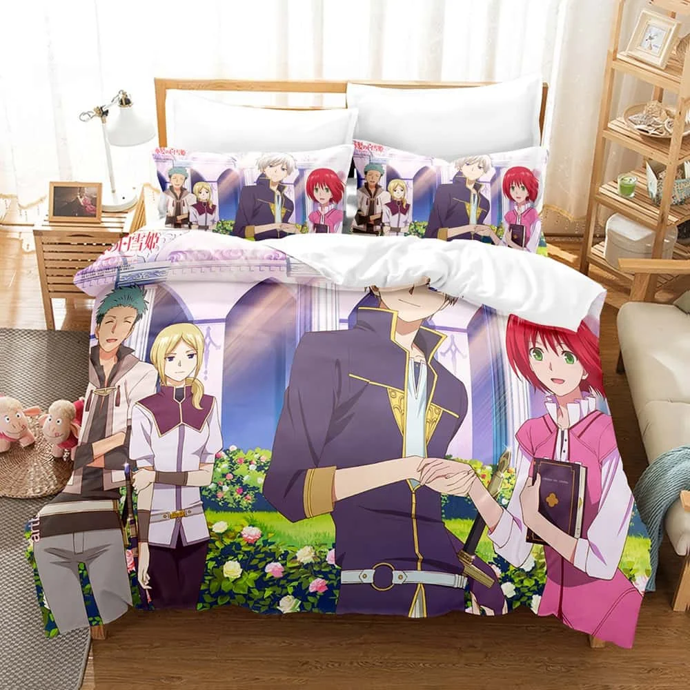 

3d Print Snow White With The Red Hair Bedding Set Cartoon Anime three-piece Set Adult Kid Bedroom Duvet Cover Sets Home Textiles