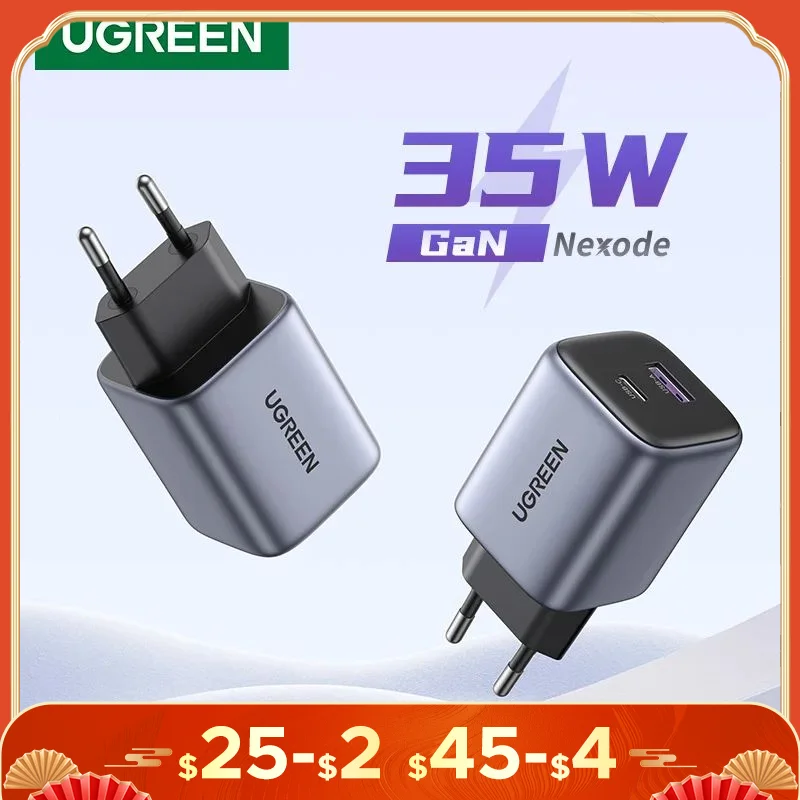 UGREEN GaN 35W Charger USB Charger For iPhone 15 14 13 Pro Samsung Xiaomi iPad Pro USB C Fast Charger PD 3.0 QC 3.0 Quick Charge