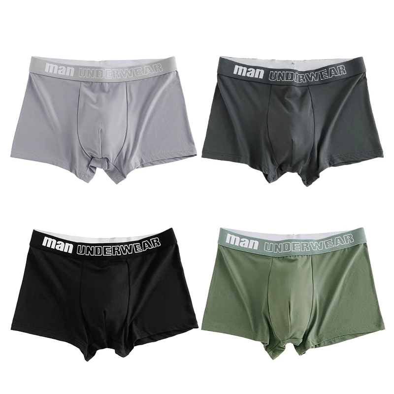 4 Pcs/Lot Men\'s Letter Panties Underwear Comfortable Underpants Shorts Sexy Gifts for Man Boxers Briefs