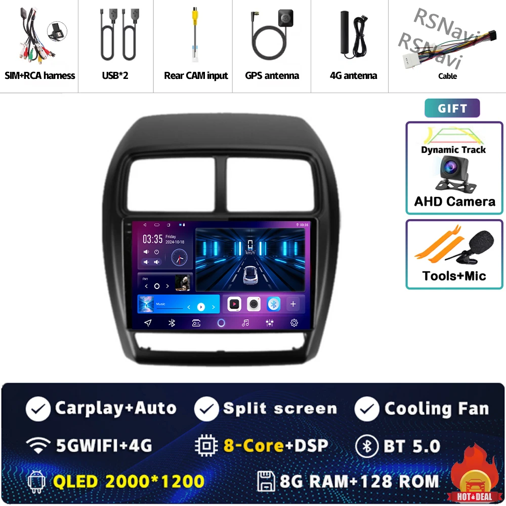 Qualcomm Android 15 autoradio multimediaspeler voor Mitsubishi ASX 1 2016 2017 2018 2019 - 2022 Auto Carplay Stereo wifi4G video