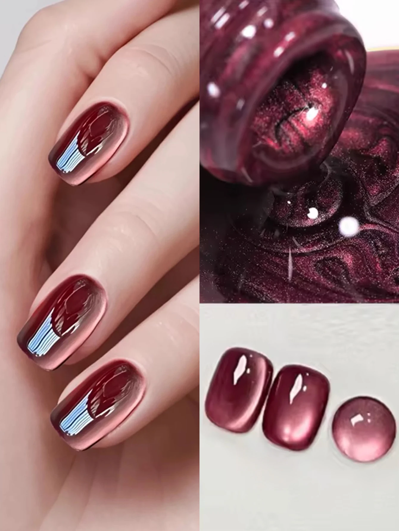 

1-24pcs WS Sparkling Cat Glass Bead Magnetic Gel Nail Polish Flash White Spar Red Color Semi Permanent Soak Off UV Gel Varnish