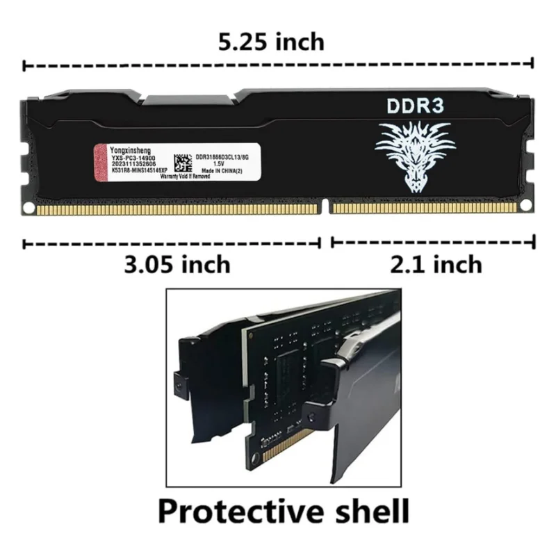 YONGXINSHENG-Mémoire de serveur d'ordinateur de bureau, modèle DDR3, capacité 4 Go 8 Go 2 Go, fréquence d'horloge 1333/1600/1866mhz, ram, nouveau dimm, tension 1.5V