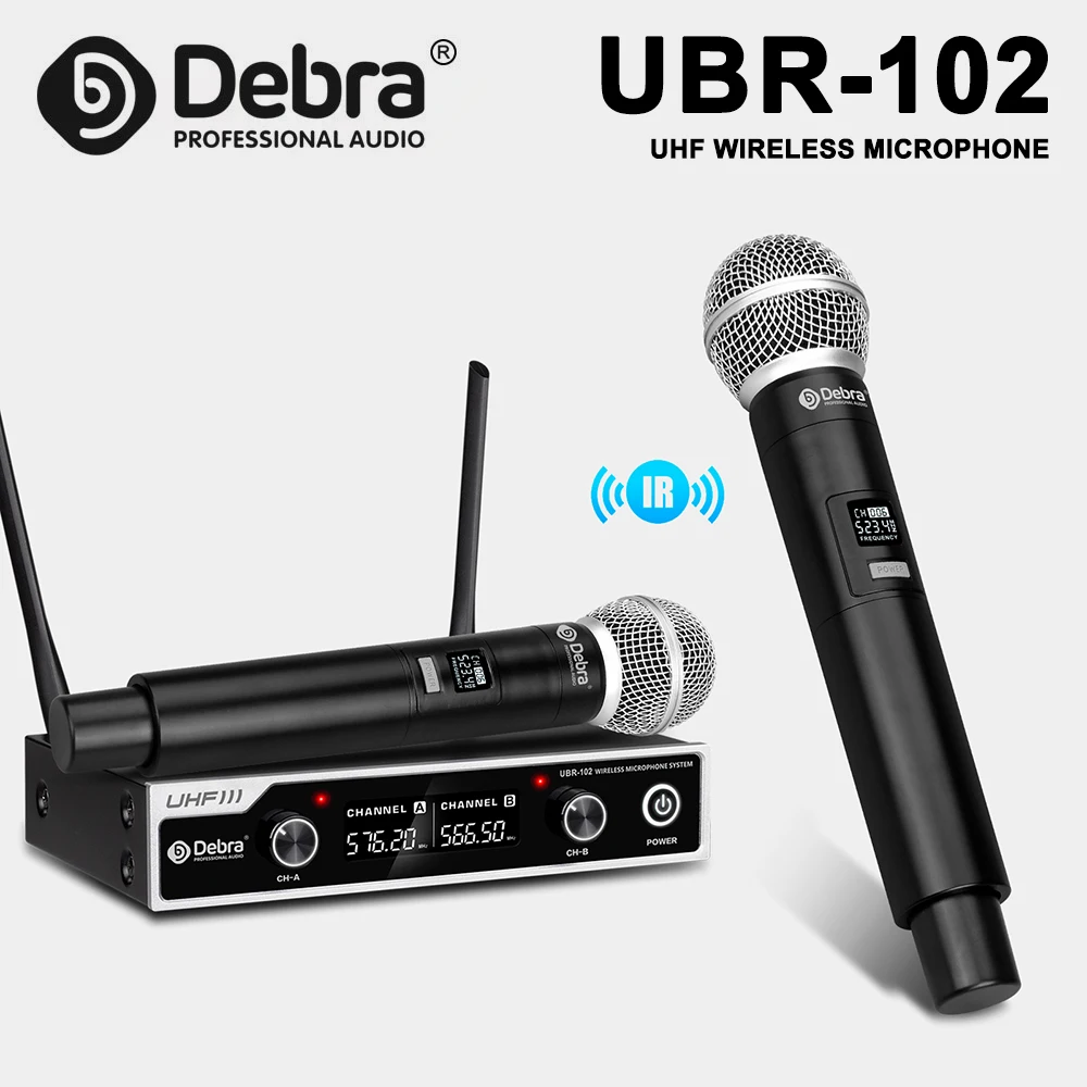 

UBR-102 Audio All-Metal UHF Wireless Microphone, Handheld Microphone, 80 Meter Range, for Stage, Church, Lecture, Karaoke