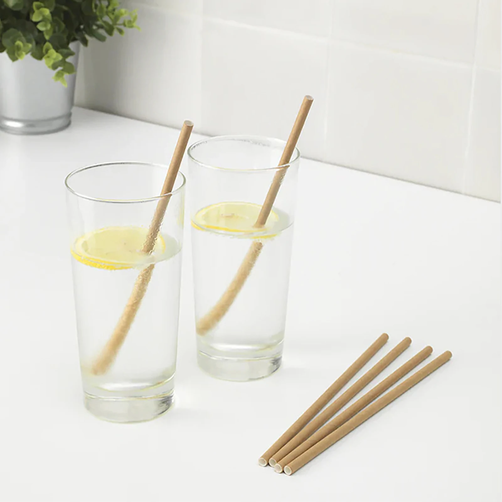 100 Pcs Paper Straws 7.75 in Long Disposable Straws for Smoothies Tumblers Cocktail MilkShake for Coffee House Diner Or Home