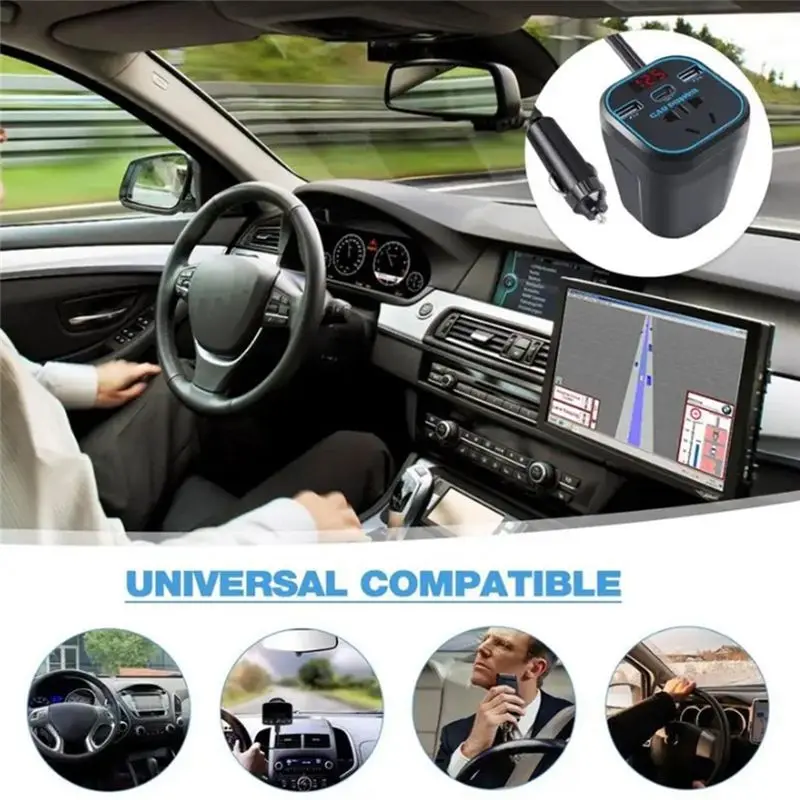 Leading-Edge-1 Piece Car Inverter Power Inverter Black 12V 24V DC To 220V AC Converter Car Adapter Plug Socket