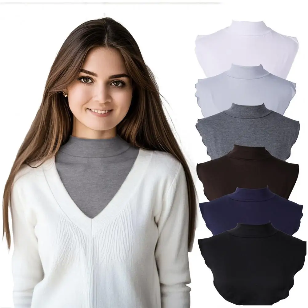 Half High Neck Dickey Fake Turtleneck Collar for Women Detachable Dickey Half Top Extra Mock Turtleneck Layering Accessory