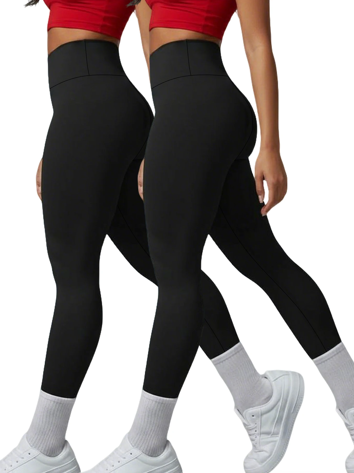 

2 pack Super Soft Leggings for Women, High Waisted Tummy Control No See Through Workout Yoga Running Pants Leggings