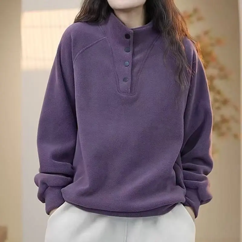 

Новая теплая футболка DeRong, топ с длинными рукавами, 2024, однотонный, осенне-зимний, простой универсальный свитер в западном стиле