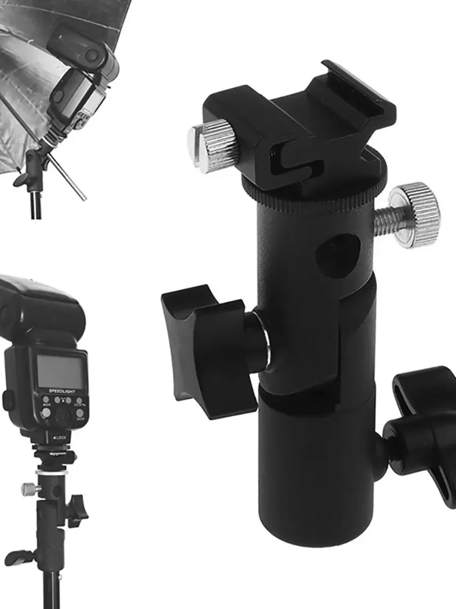 Support de support de lumière pivotant Speedlite pour Flash d'appareil photo avec support de réflecteur de parapluie pour appareil photo DSLR clignote lumière de Studio