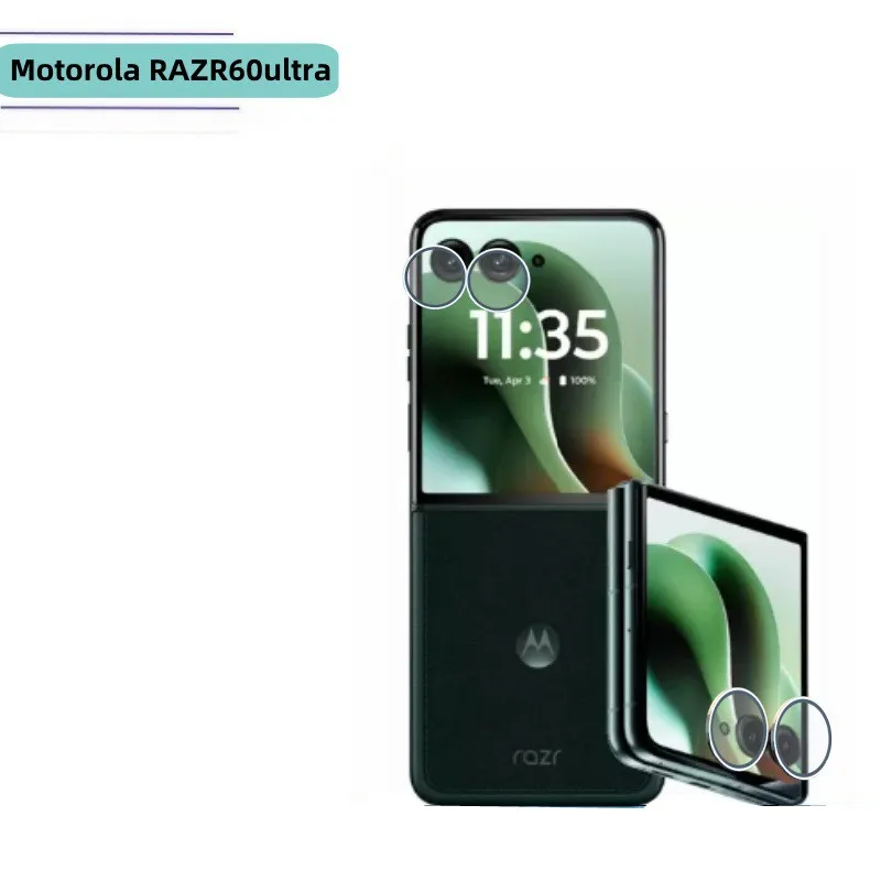 Kit für die Rückkamera: 9H Glas-Schutzfolie für Motorola Moto Razr 60 70 Ultra RAZR 2026 2025, Metall-Objektivrahmenring, Kamera-Schutzfolie – Detail 4