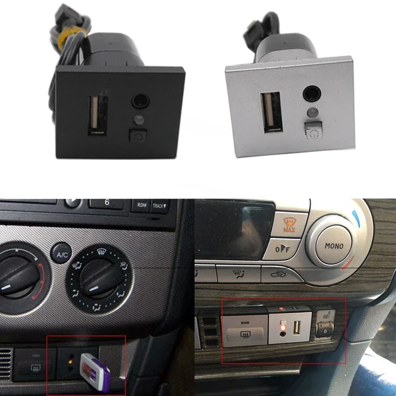 1 PC Car USB AUX Slot Input Adapter Cable USB Interface Socket Button for Ford Focus 2 mk2 2009 2010 2011