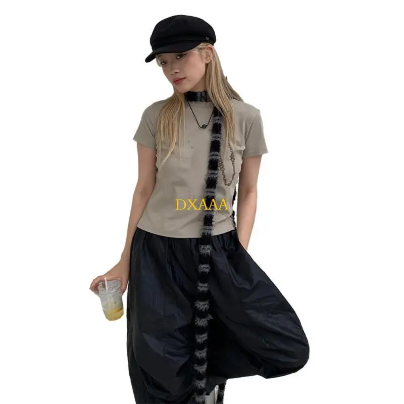 DXAAロングプラッシュスカーフスネークストライプスカーフハロウィーンパーティーファンシードレスコスプレスカーフ