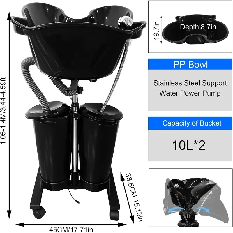 Portable Shampoo Bowl with Electric Pump