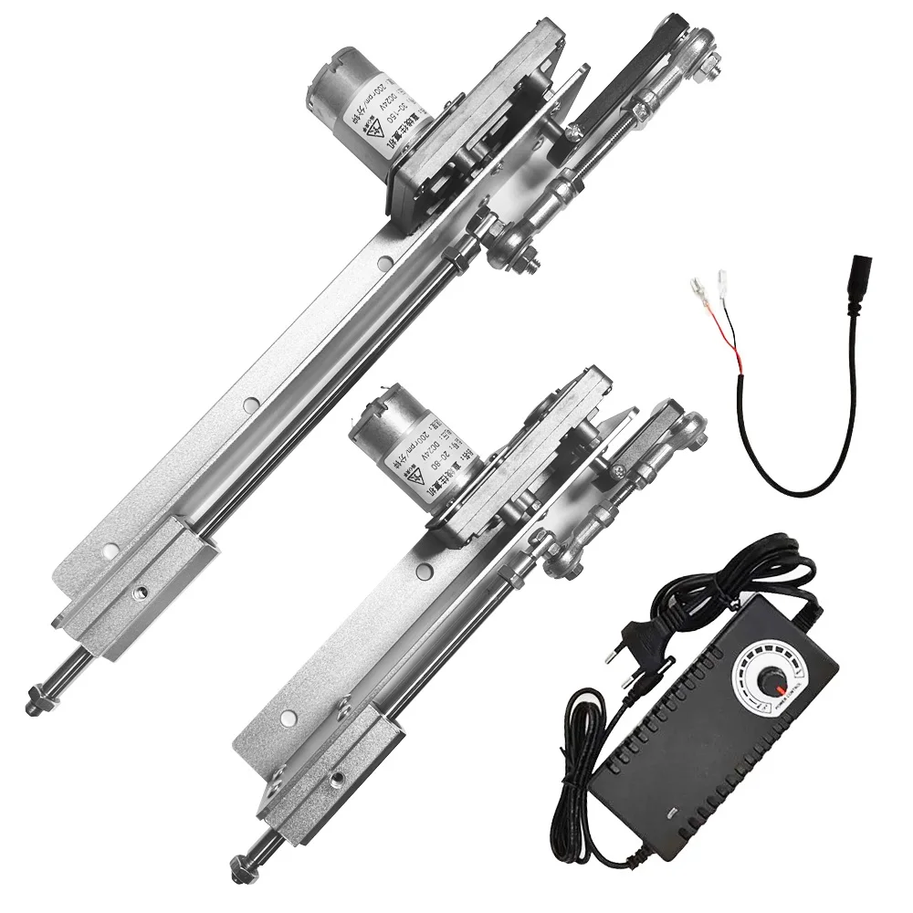 24V DC Linear Actuator with Power Adapter Speed Controller, 80/150mm Stroke Electric Push Rod Motor for DIY Automation Equipment