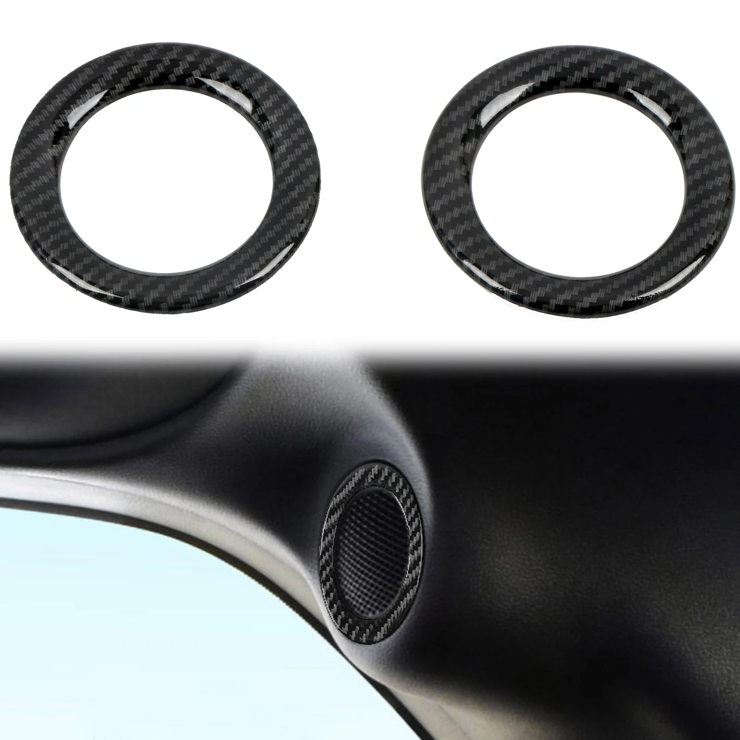 Fit For Dodge Durango 2011-2020 Car Accessories ABS Plastic Carbon Car Door Loud Speaker Sound Cover Trim 2pcs LHD! RHD!