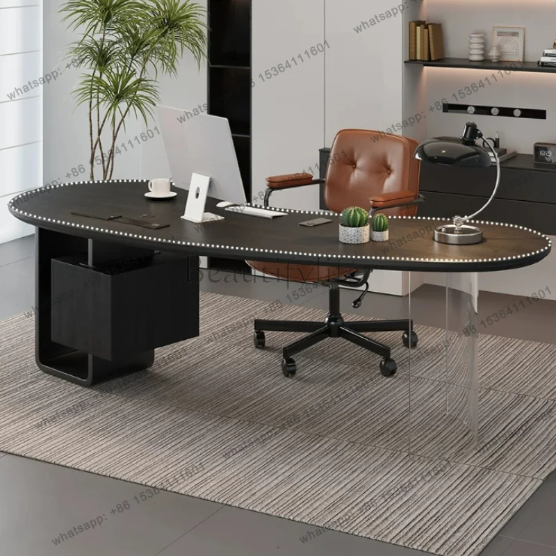 

LJY Luxury Modern Office Desk Minimalist Aesthetic Nordic Design Crafts Executive Office Desk Study Large Tavolo Salon Furniture