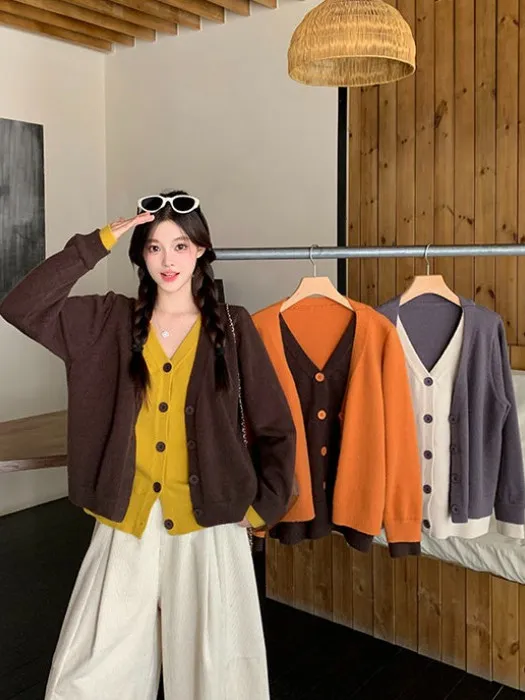 

plus Size Women's Thickened Color Block Knitted Sweater Autumn Winter New Style Versatile Knitwear Casual Comfortable Outerwear